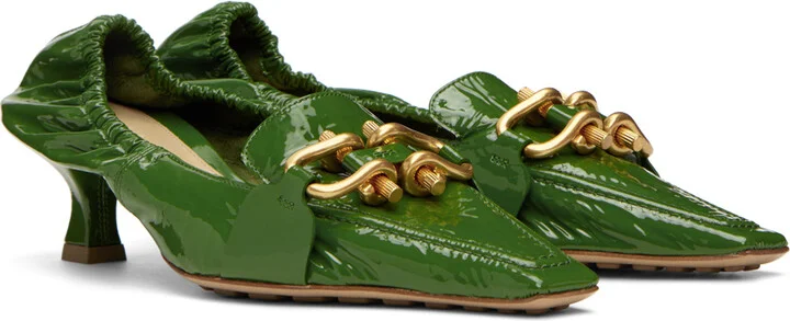 Bottega Veneta Green Madame Pumps - Image 4
