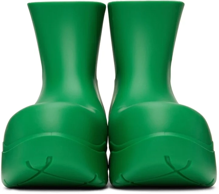 Bottega Veneta Green Matte Puddle Chelsea Boots - Image 2