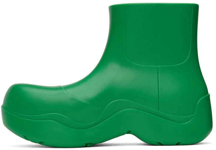 Bottega Veneta Green Matte Puddle Chelsea Boots - Image 3