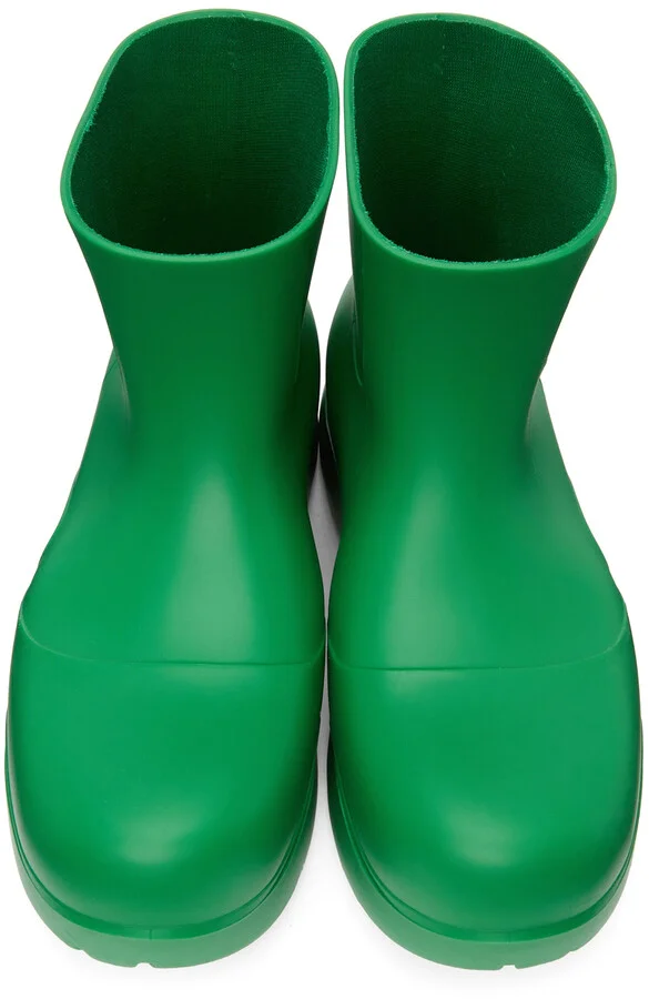 Bottega Veneta Green Matte Puddle Chelsea Boots - Image 5