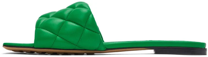 Bottega Veneta Green Padded Flat Sandals - Image 3