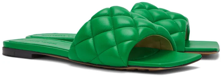 Bottega Veneta Green Padded Flat Sandals - Image 4