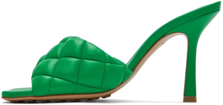 Bottega Veneta Green Padded Heeled Sandals - Image 3