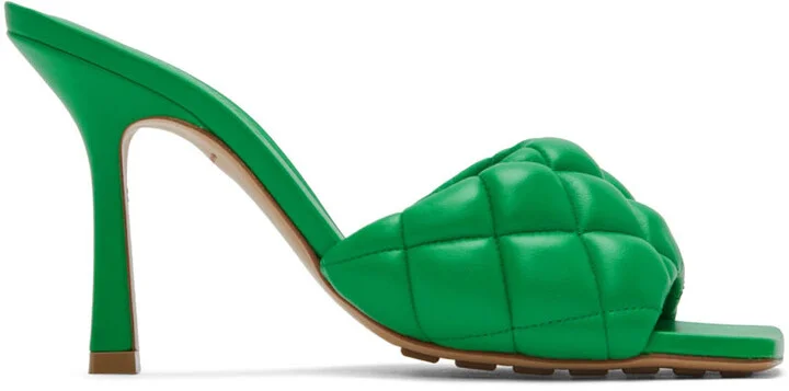 Bottega Veneta Green Padded Heeled Sandals