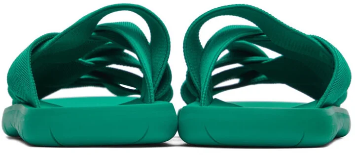 Bottega Veneta Green Plat Sandals - Image 2