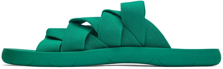 Bottega Veneta Green Plat Sandals - Image 3