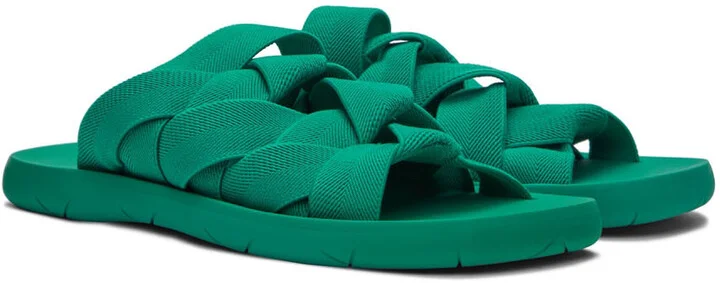 Bottega Veneta Green Plat Sandals - Image 4