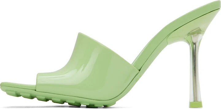 Bottega Veneta Green Pudding Heeled Sandals - Image 3