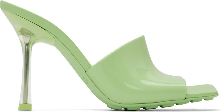 Bottega Veneta Green Pudding Heeled Sandals