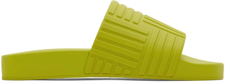 Bottega Veneta Green Rubber Carpet Slides