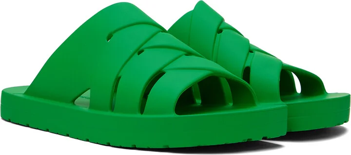 Bottega Veneta Green Rubber Sandals - Image 4