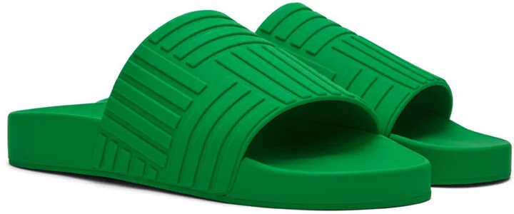 Bottega Veneta Green Slider Sandals - Image 4