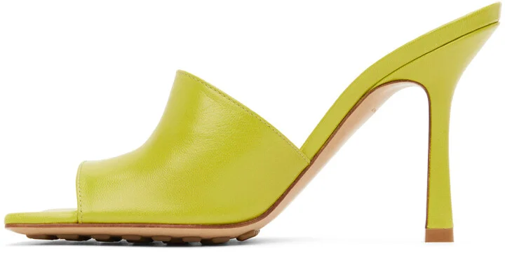 Bottega Veneta Green Stretch Heeled Sandals - Image 3