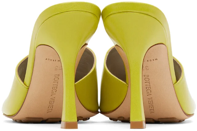 Bottega Veneta Green Stretch Heeled Sandals - Image 4