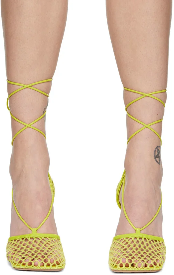 Bottega Veneta Green Stretch Heels - Image 2