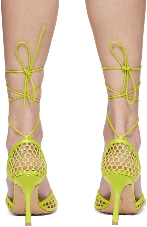 Bottega Veneta Green Stretch Heels - Image 4