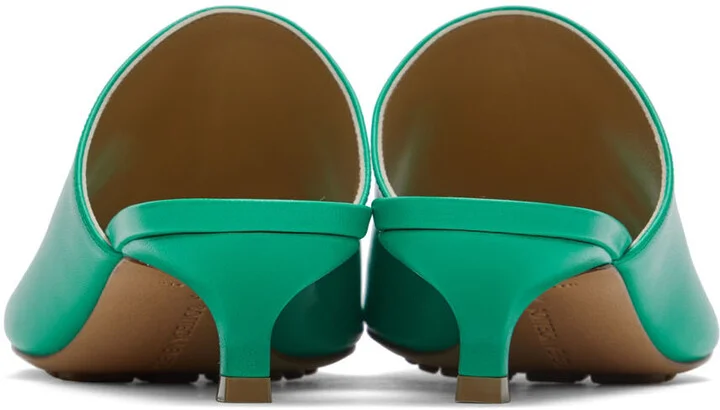Bottega Veneta Green Stretch Mules - Image 2