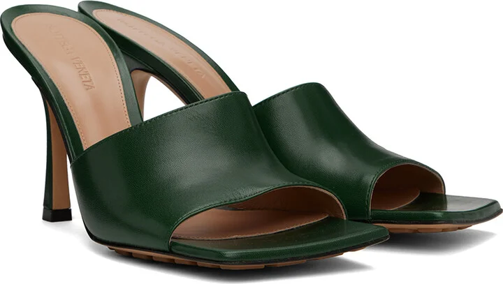 Bottega Veneta Green Stretch Mules - Image 4