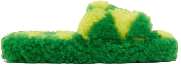 Bottega Veneta Green & Yellow Teddy Sandals