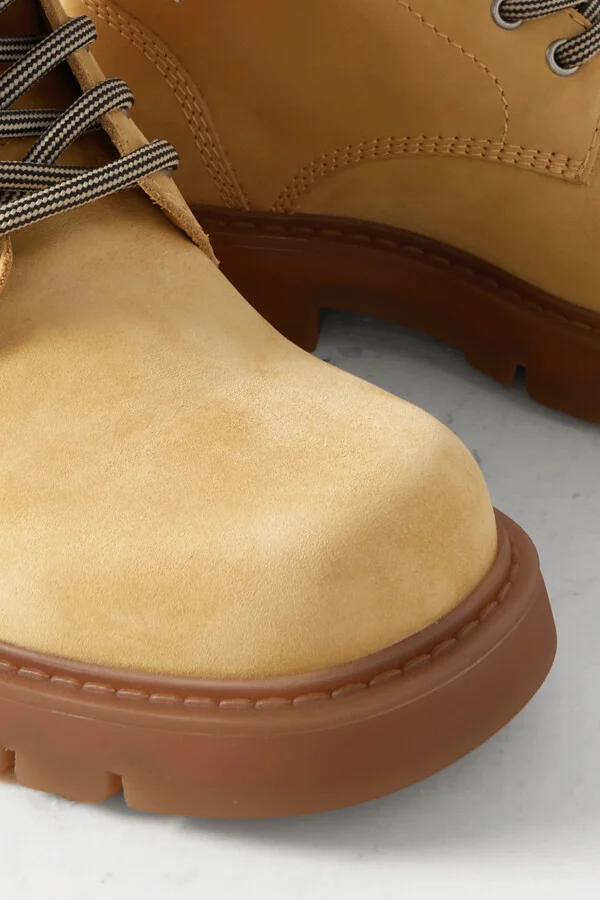 Bottega Veneta - Haddock Intrecciato Leather-trimmed Nubuck Ankle Boots - Yellow - Image 4