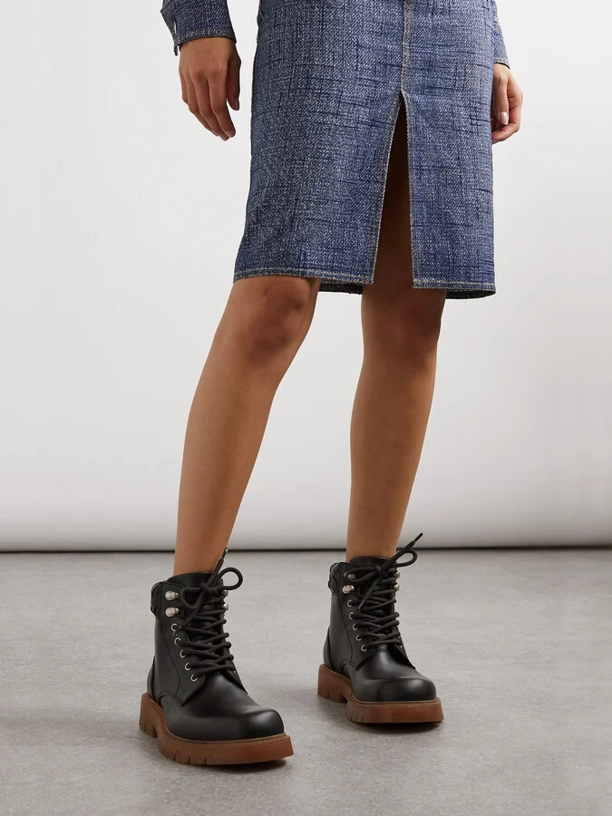 Bottega Veneta - Haddock Leather Ankle Boots - Brown - Image 2