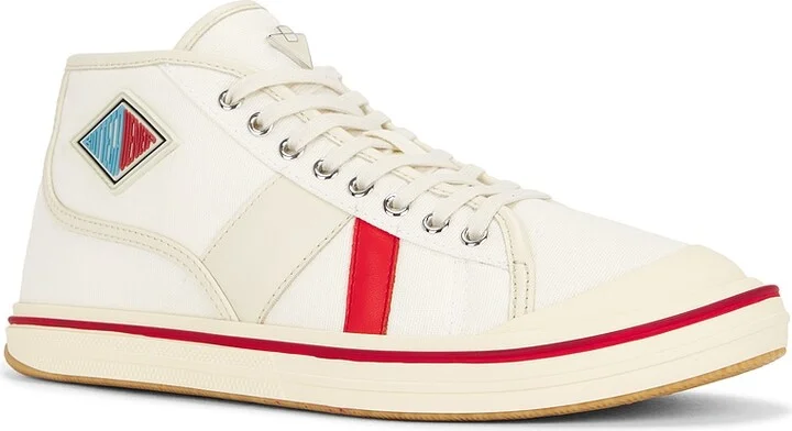 Bottega Veneta High Top Lace-Up Sneaker in Beige - Image 2