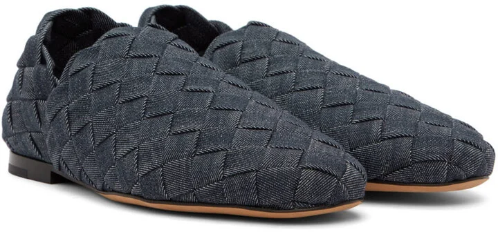 Bottega Veneta Indigo Mattelassé Denim Loafers - Image 4