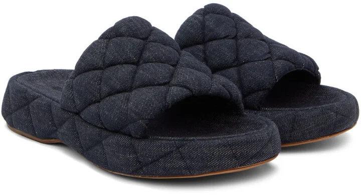 Bottega Veneta Indigo Mattelassé Denim Sandals - Image 4