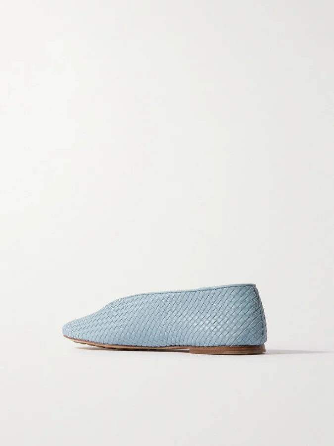 Bottega Veneta - Intrecciato Leather Ballet Flats - Blue - Image 3