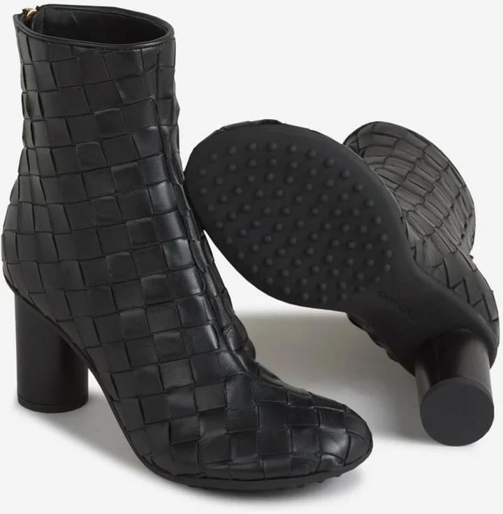 Bottega Veneta Intrecciato Leather Boots - Image 4