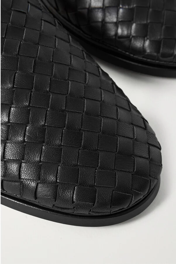 Bottega Veneta - Intrecciato Leather Slippers - Black - Image 4