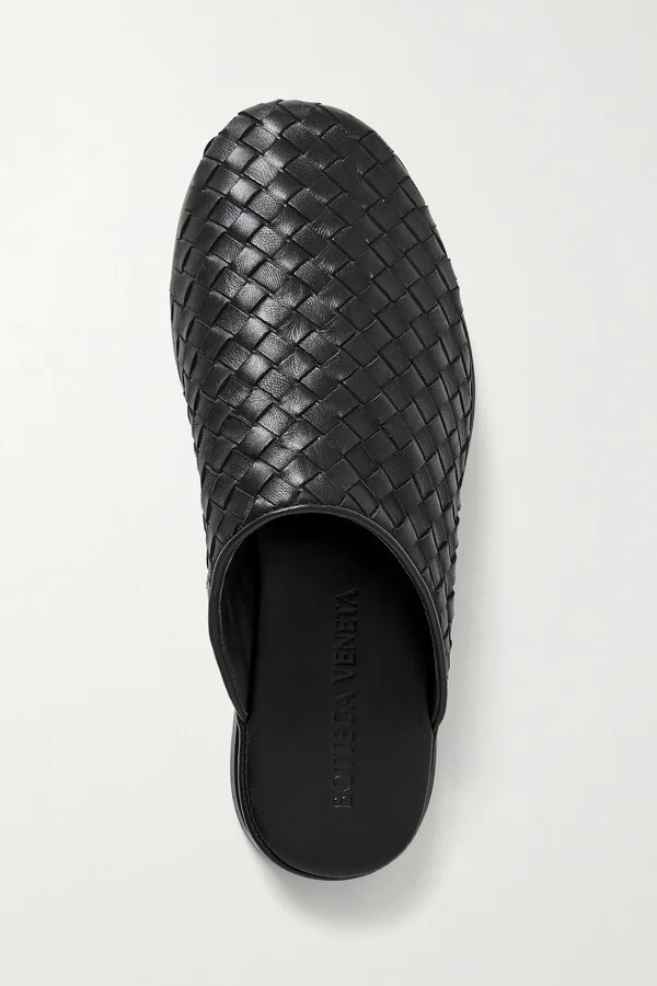 Bottega Veneta - Intrecciato Leather Slippers - Black - Image 5