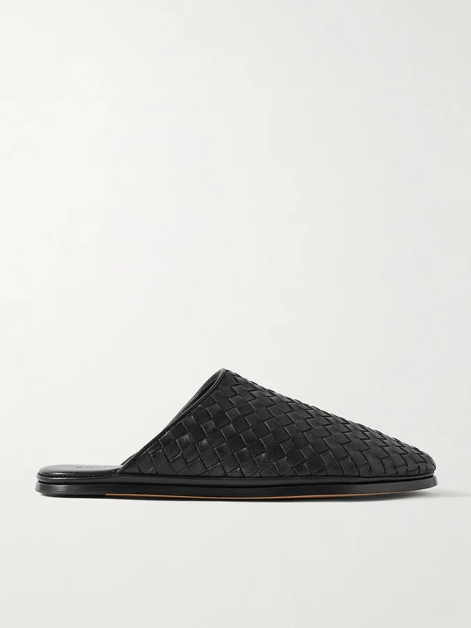 Bottega Veneta - Intrecciato Leather Slippers - Black