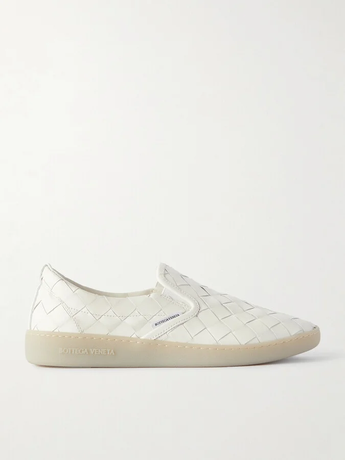 Bottega Veneta - Intrecciato Leather Sneakers - White