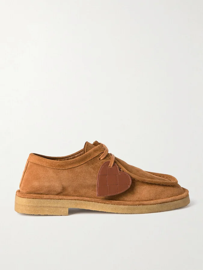 Bottega Veneta - Intrecciato Leather-trimmed Suede Loafers - Brown