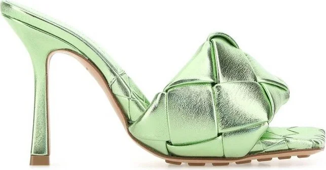 Bottega Veneta Intreccio Metallised Mules
