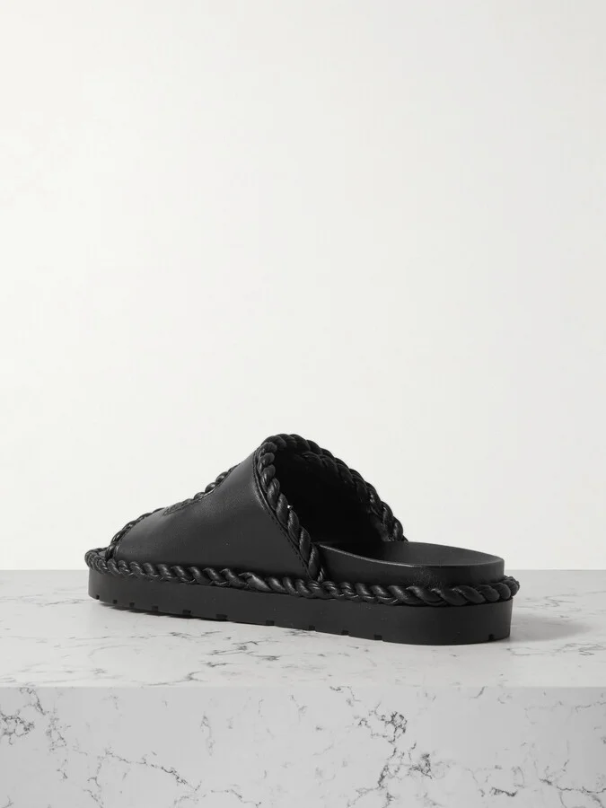 Bottega Veneta - Jack Braided Leather Slides - Black - Image 3