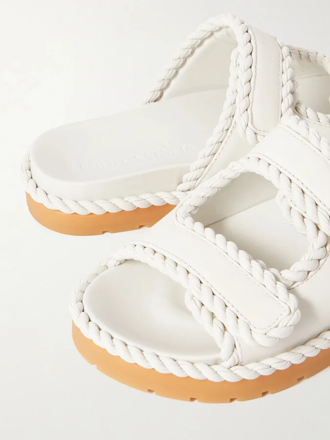 Bottega Veneta - Jack Braided Leather Slides - Neutrals - Image 4