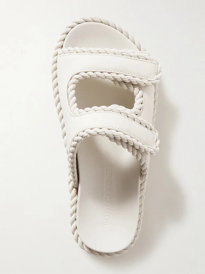 Bottega Veneta - Jack Braided Leather Slides - Neutrals - Image 5