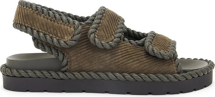 Bottega Veneta Jack Flat Sandal in Olive