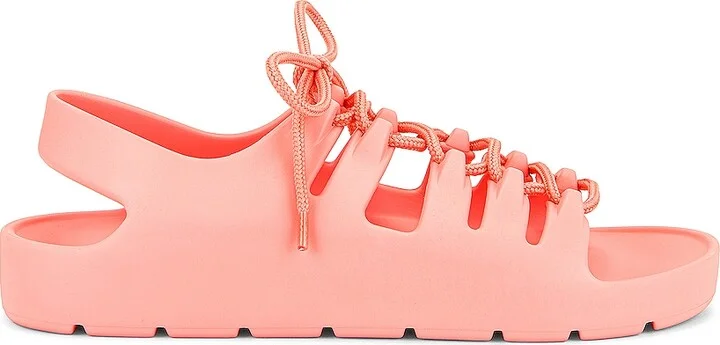 Bottega Veneta Jelly Lace Up Sandals in Pink