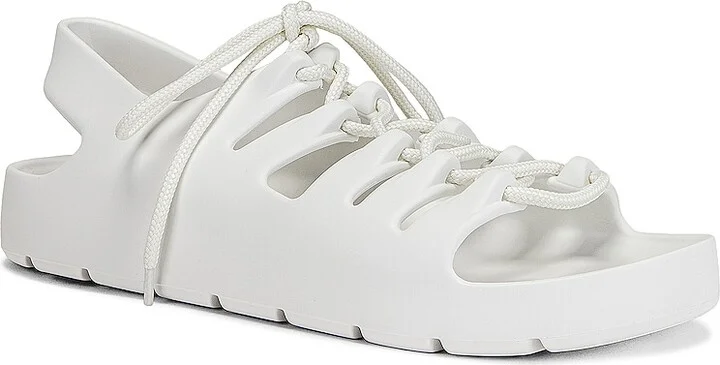 Bottega Veneta Jelly Lace Up Sandals in White - Image 2