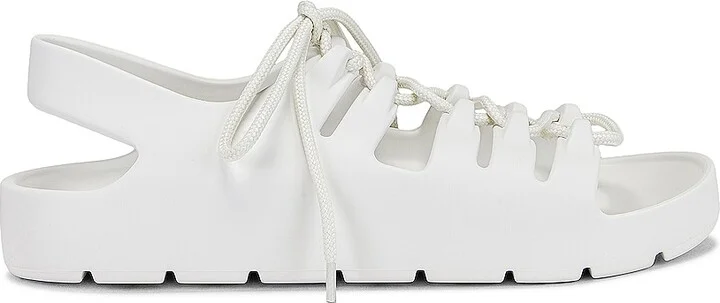 Bottega Veneta Jelly Lace Up Sandals in White