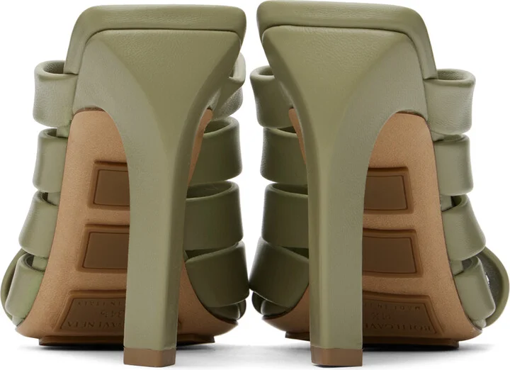 Bottega Veneta Khaki Alfie Mules - Image 2
