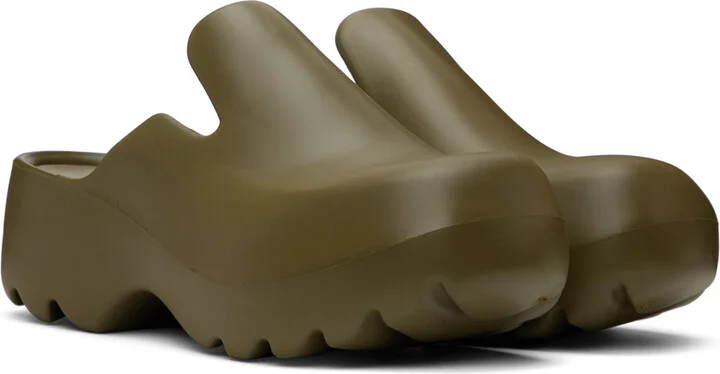 Bottega Veneta Khaki Flash Clog - Image 4