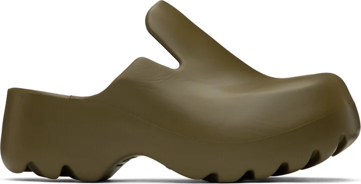 Bottega Veneta Khaki Flash Clog