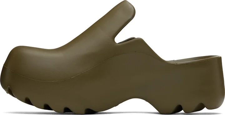 Bottega Veneta Khaki Flash Clogs - Image 3