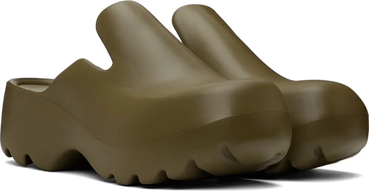 Bottega Veneta Khaki Flash Clogs - Image 4