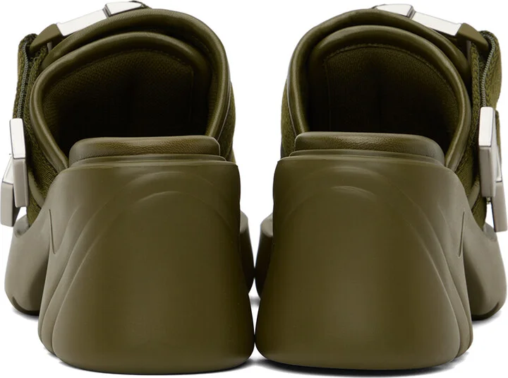Bottega Veneta Khaki Flash Clogs - Image 2
