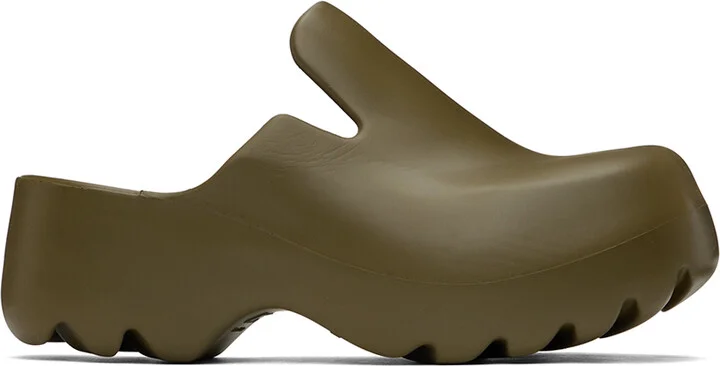 Bottega Veneta Khaki Flash Clogs